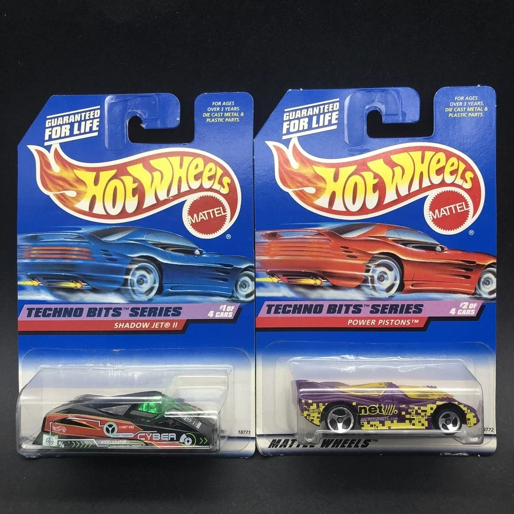Hot Wheels Techno Bits Lot of 2 Diecast Shadow Jet II & Power Pistons 689 & 690
